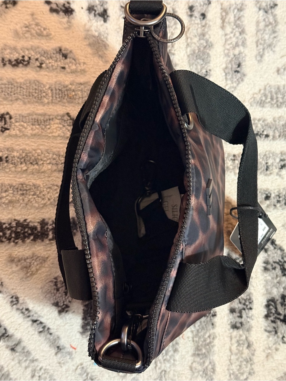 adidas Leopard Print Tote in Brown and Black - Picture 4 of 5